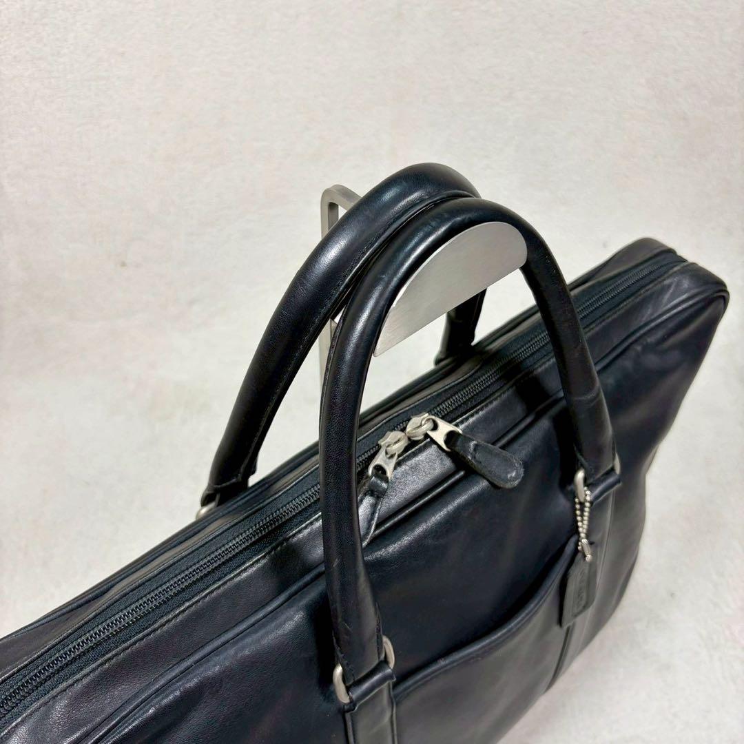 【美品✨】コーチ ハンドバッグ ビジネスバッグ オールレザー 黒　通勤　A4