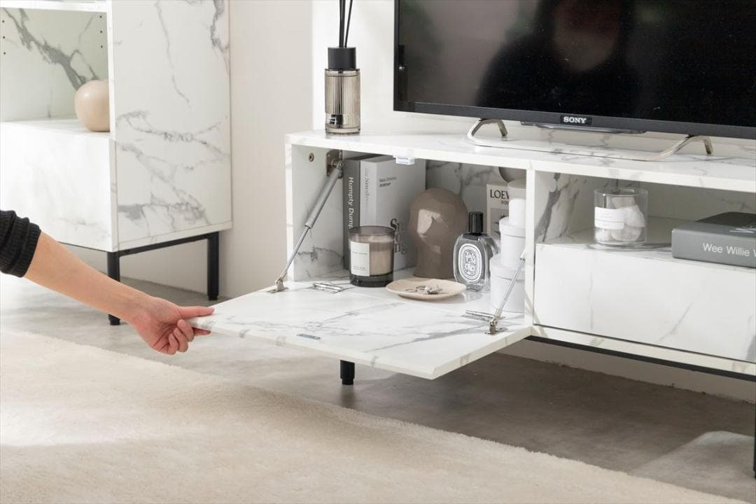 【送料無料】【幅100cm】大理石柄テレビ台 マーブル柄 ストーン柄