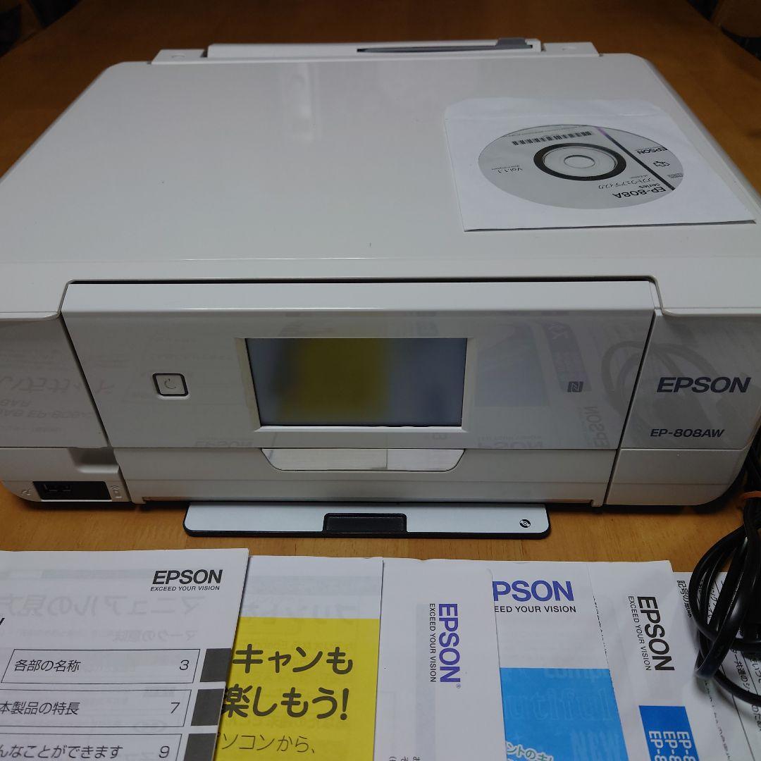 【ジャンク品】 EPSON インクジェットプリンター EP-808AW 通電◯