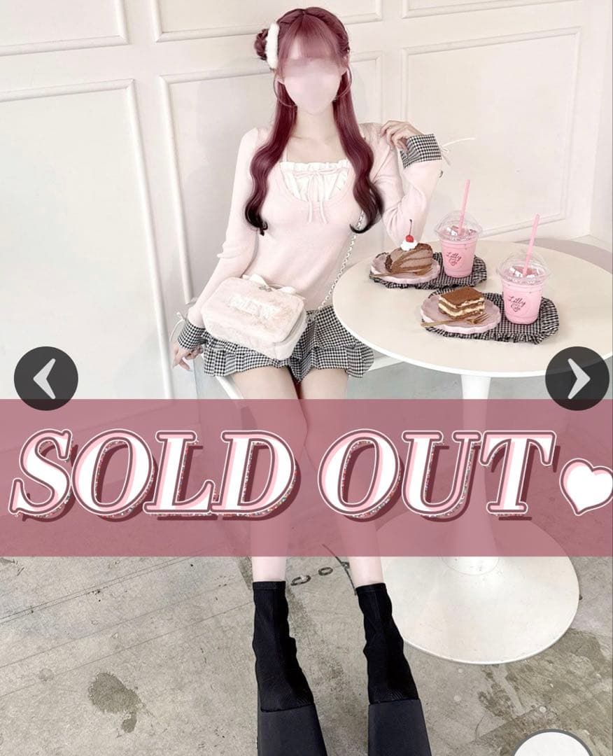 honey mew ハニーミュウ 千鳥プリーツドッキングワンピース＊ピンク