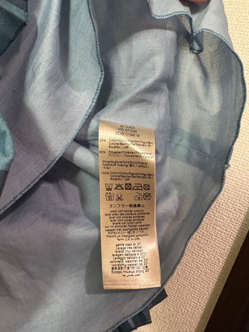 BURBERRY プリーツスカート 青系 チェック柄