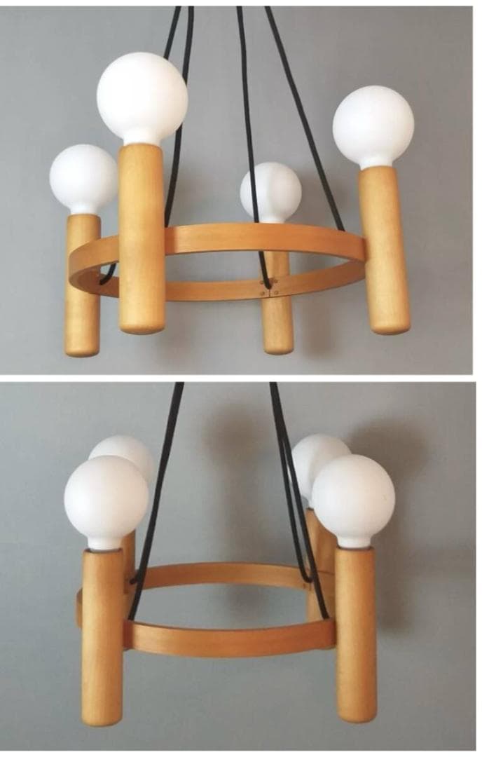 ★超激レア美品★ Domus ４灯シャンデリア ブナ材 ドムズ 照明