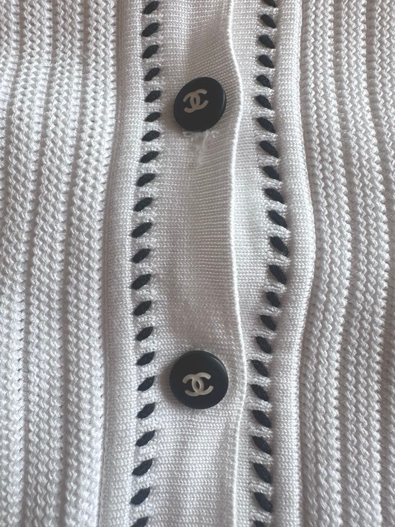 カ*ル様 CHANEL 半袖ポロシャツ ホワイト 38