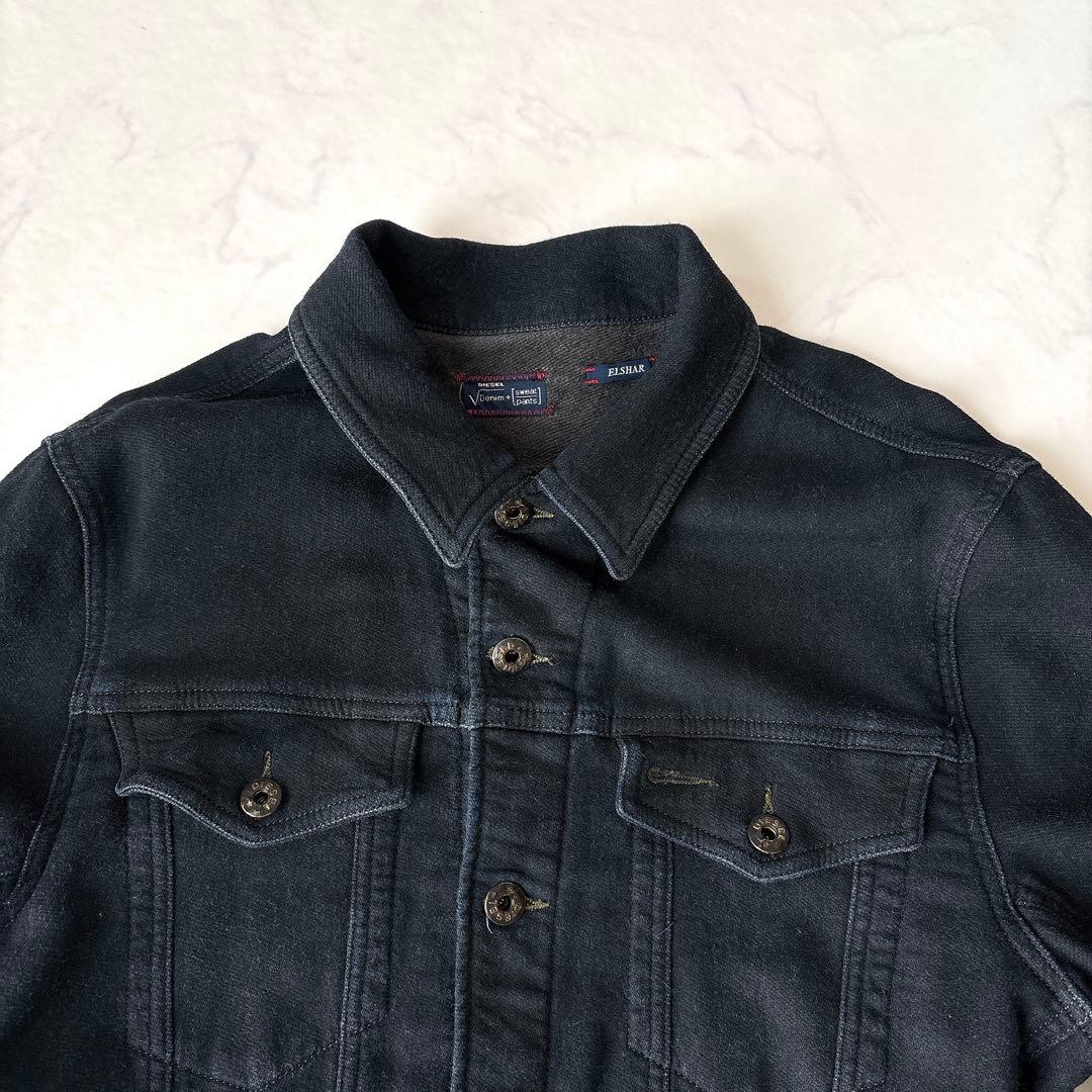 美品 DIESEL ELSHAR スウェットデニム Gジャン ダークインディゴ