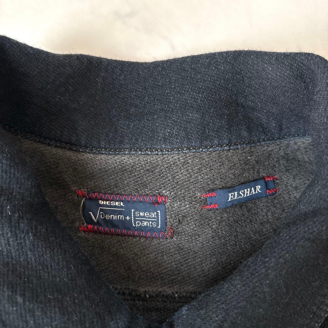 美品 DIESEL ELSHAR スウェットデニム Gジャン ダークインディゴ