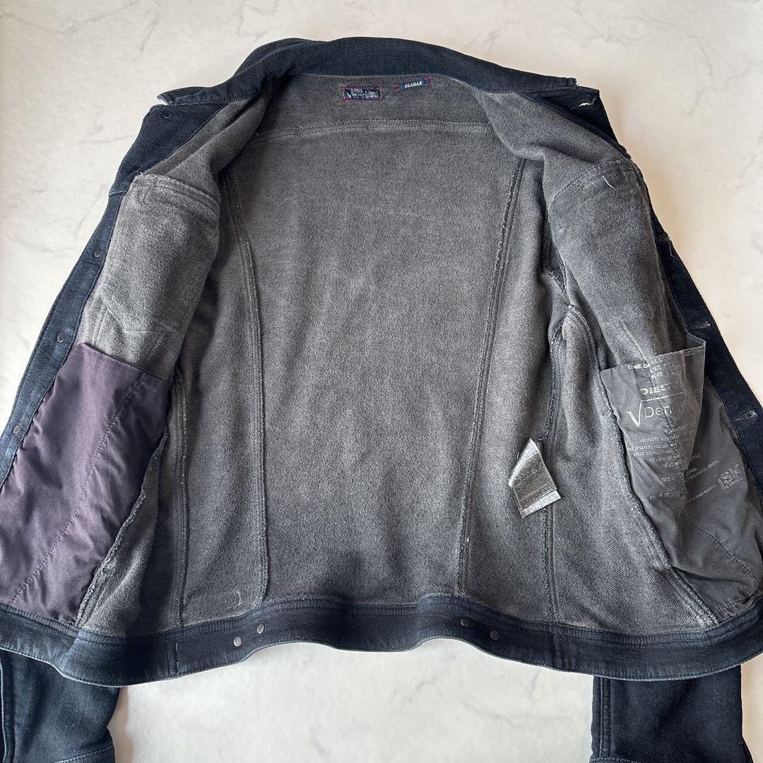 美品 DIESEL ELSHAR スウェットデニム Gジャン ダークインディゴ