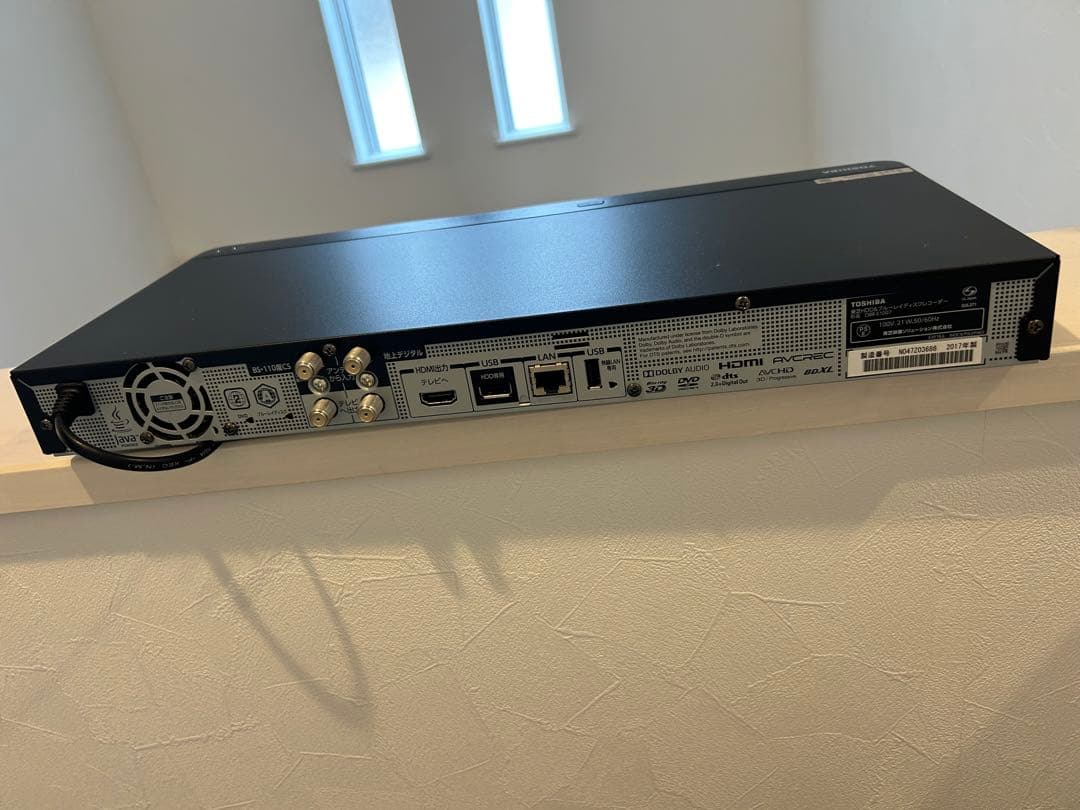 2017年製東芝/REGZAHDD/BDレコーダー　DBR-E1007 3D対応