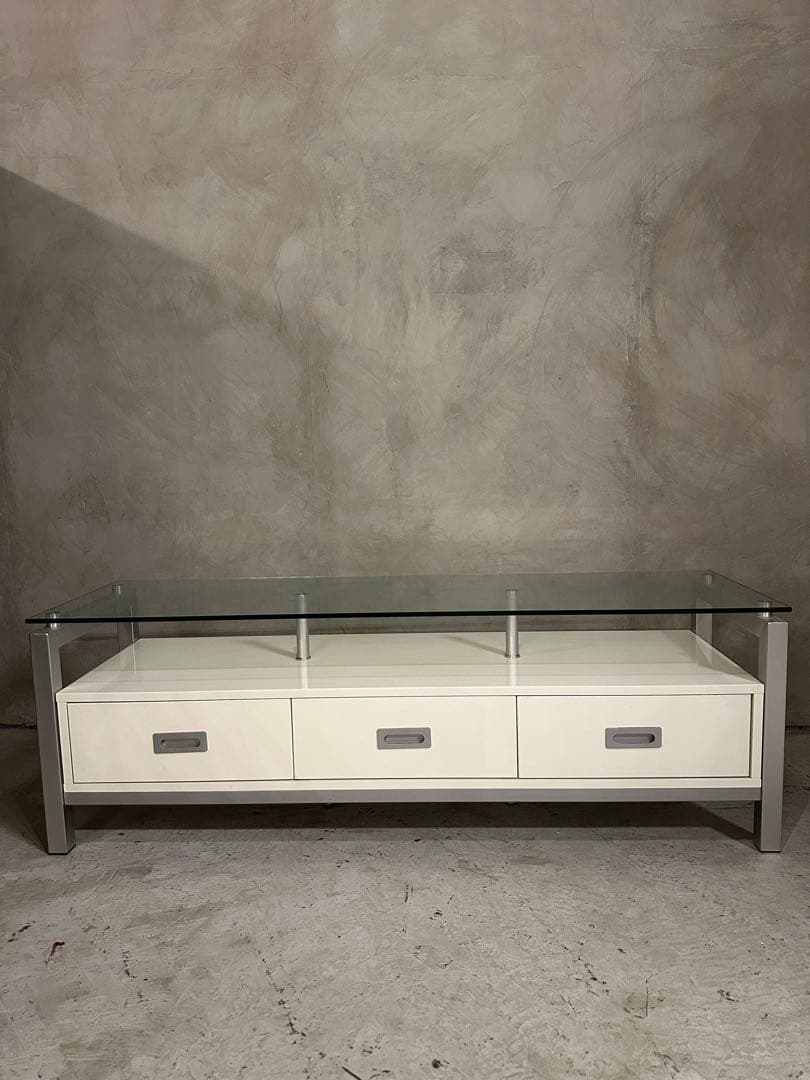 【東京都内23区配送無料】定価8万円　ニトリ　ガラス　ローボード　テレビ台　棚