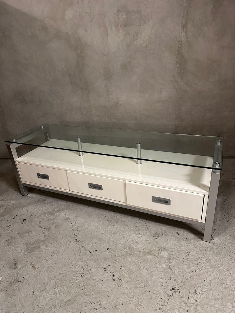 【東京都内23区配送無料】定価8万円　ニトリ　ガラス　ローボード　テレビ台　棚