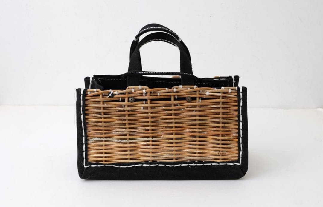 美品　エバゴス　キャンバスヨコナガトート（3ET DEMI別注）カゴバッグ