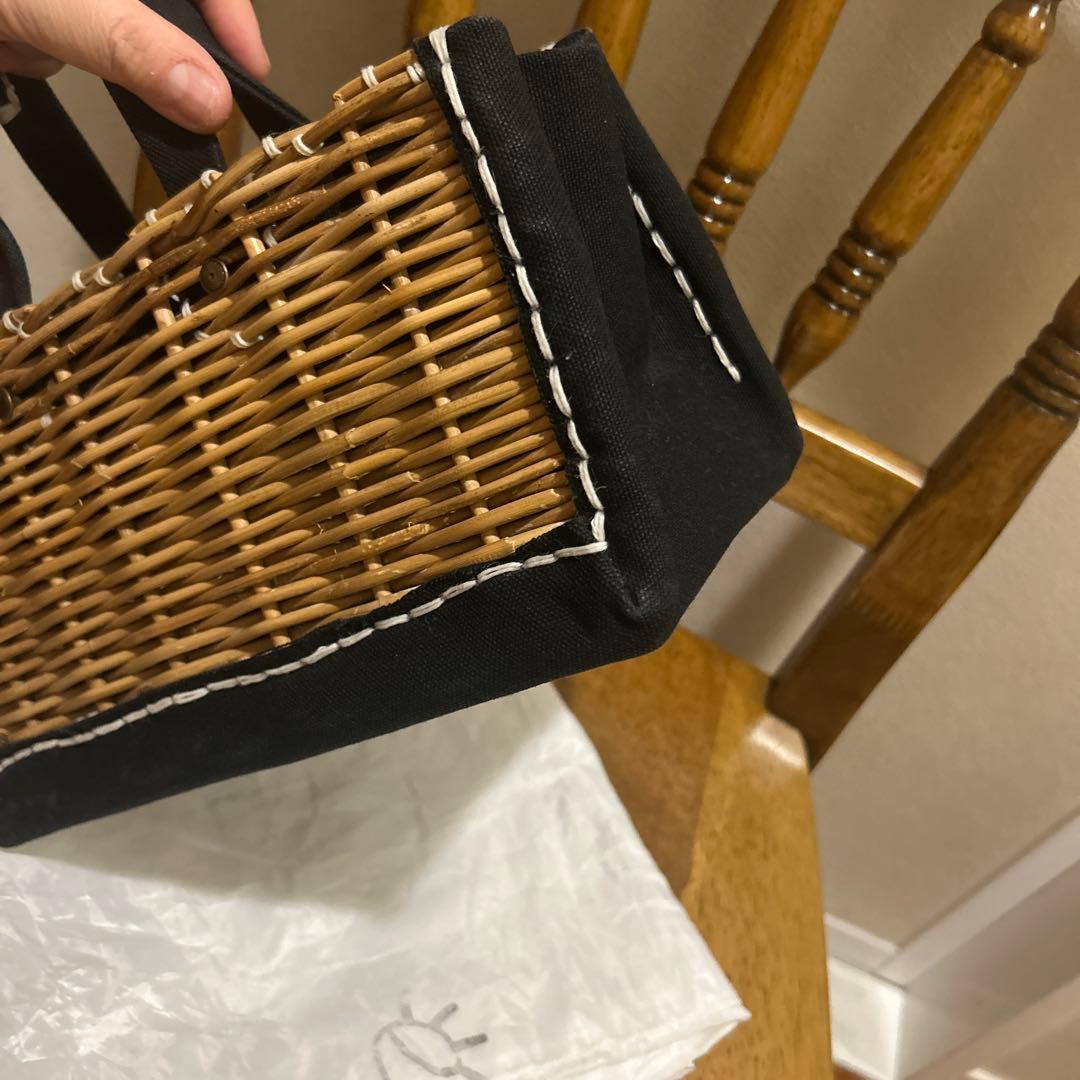 美品　エバゴス　キャンバスヨコナガトート（3ET DEMI別注）カゴバッグ