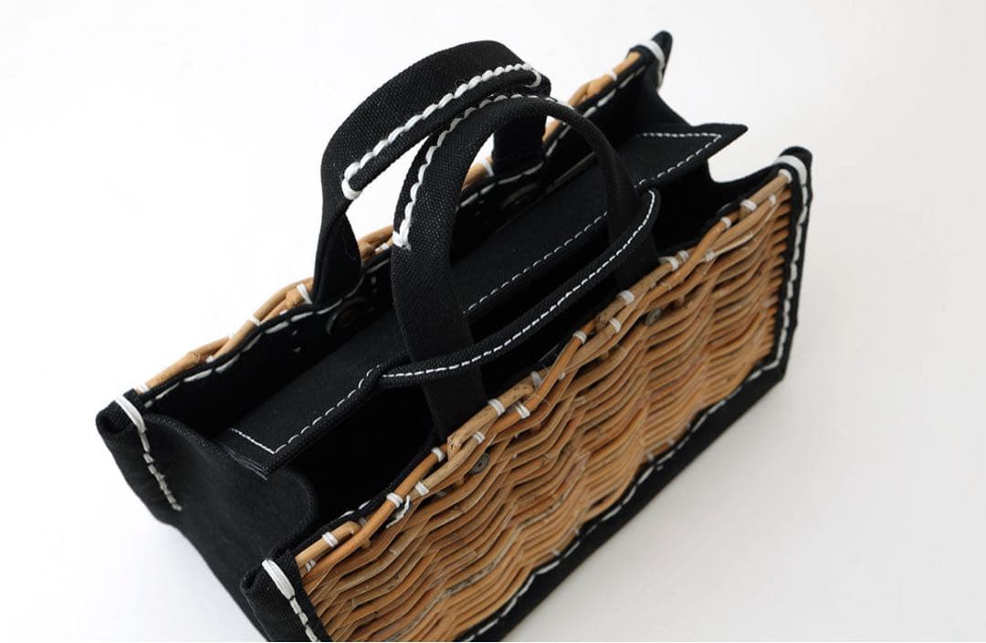 美品　エバゴス　キャンバスヨコナガトート（3ET DEMI別注）カゴバッグ