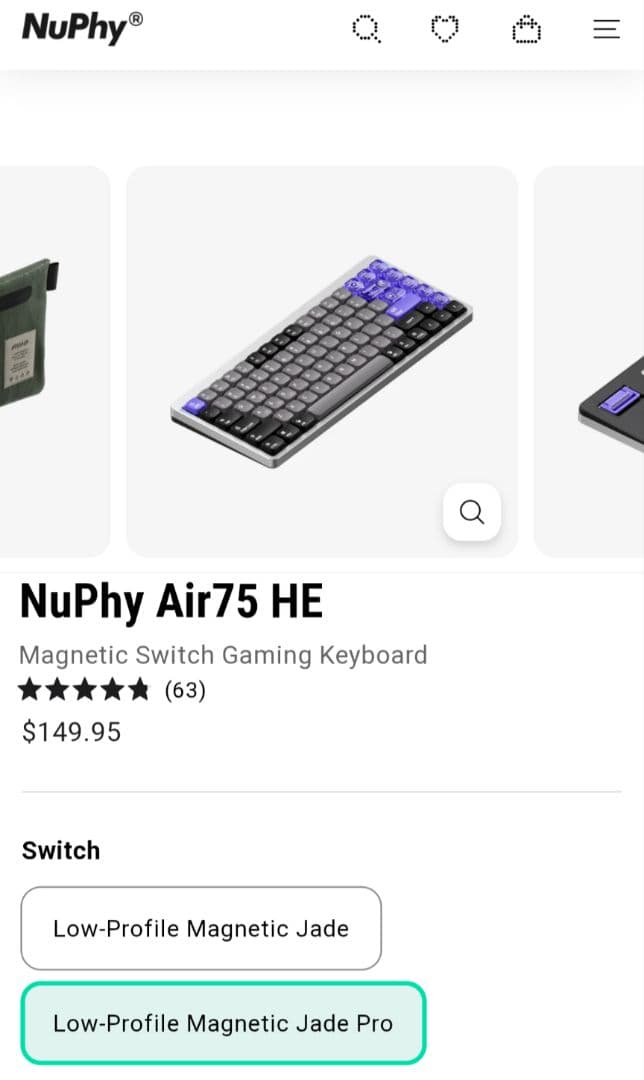 【NuPhy】Air75HE LowProfileMagneticJadePro