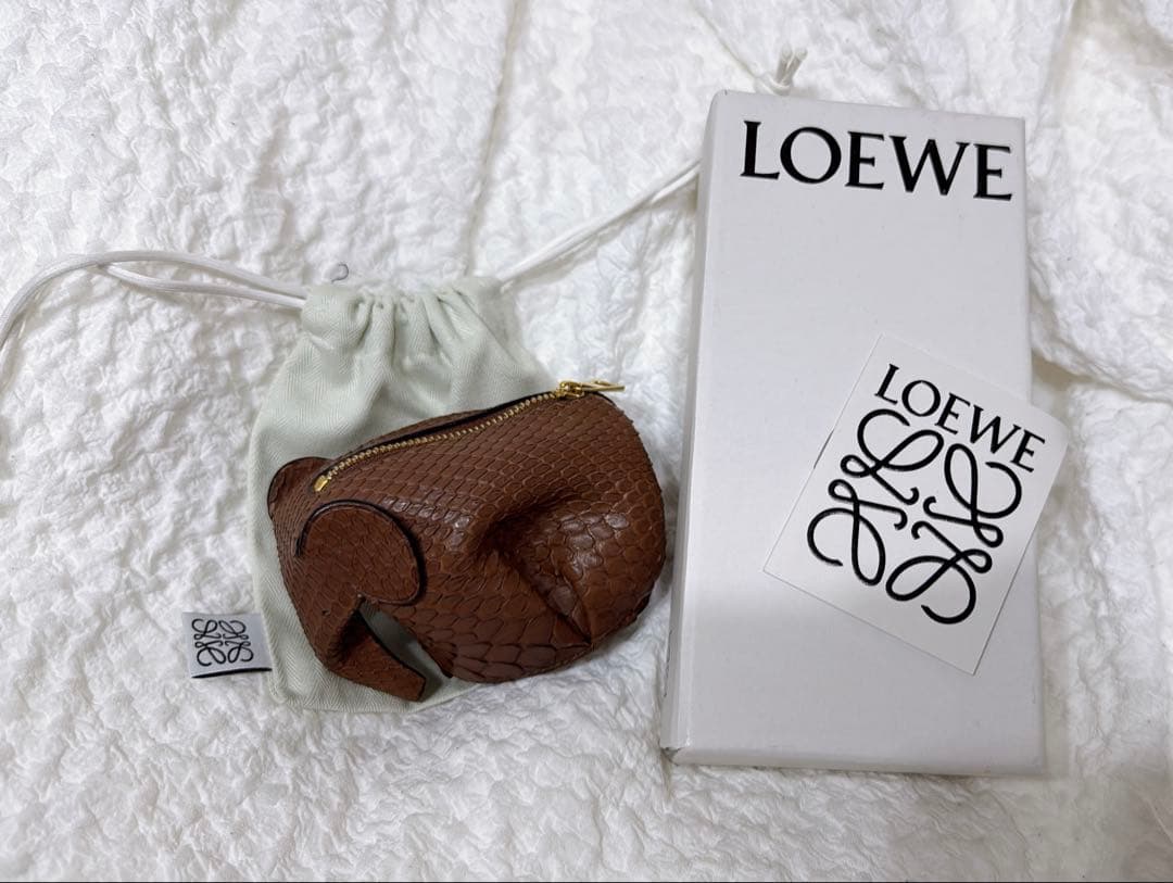 ロエベLOEWE パイソン エレファント レア ケース ぞうブラウン 小物