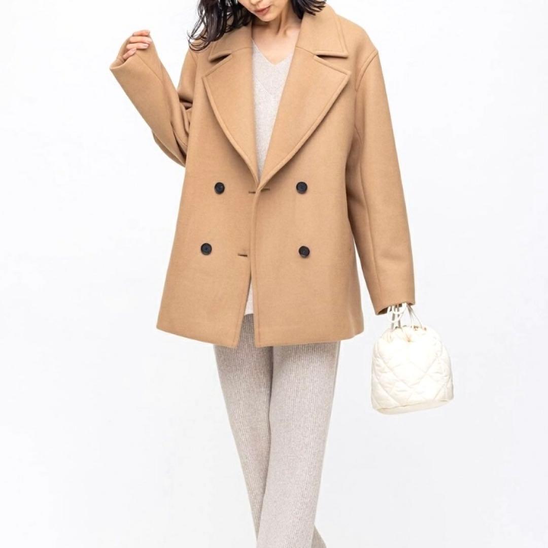 未使用品✨23区 ソフトメルトン ピーコート キャメル 大きいサイズ3XL