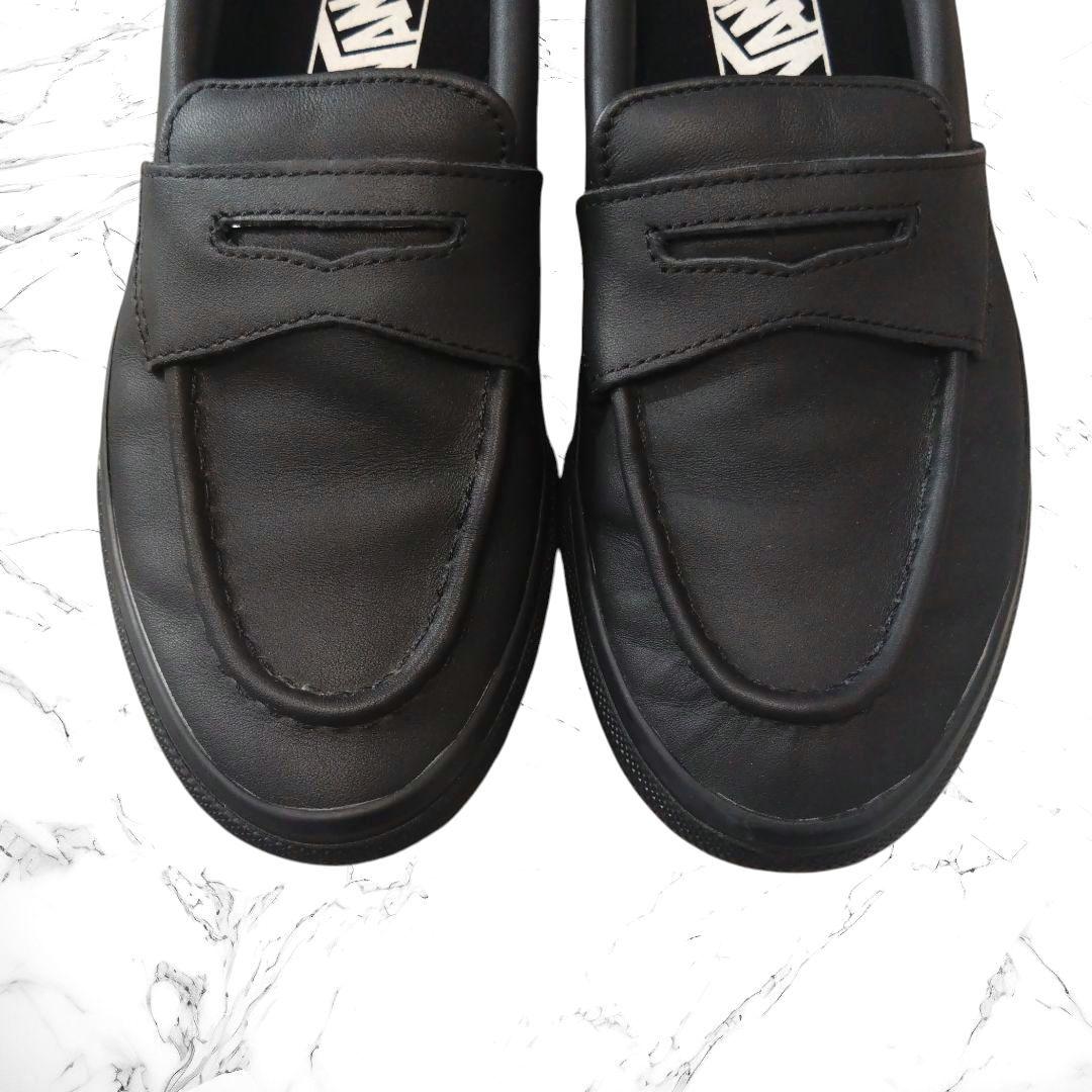 未使用級✳VANS バンズ V196CF ローファー本革 24 黒 レザー