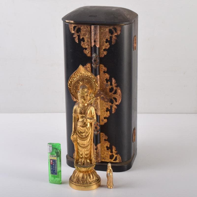 Bd-akioto　観音菩薩像　懐中仏　２体　観音開逗子付　V　7982