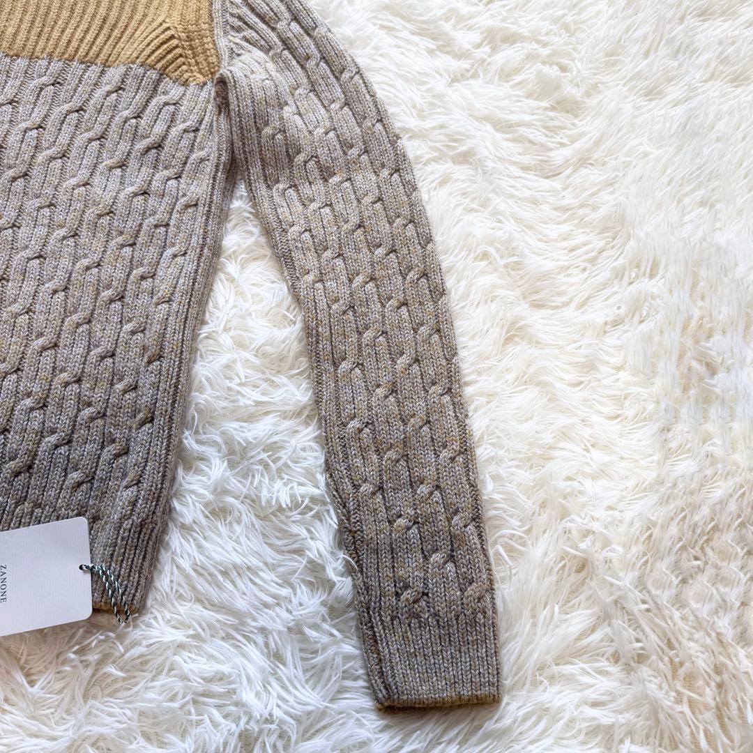 ✨美品✨ザノーネ ZANONE ケーブル編み ウールヤクニット 46 イタリア製