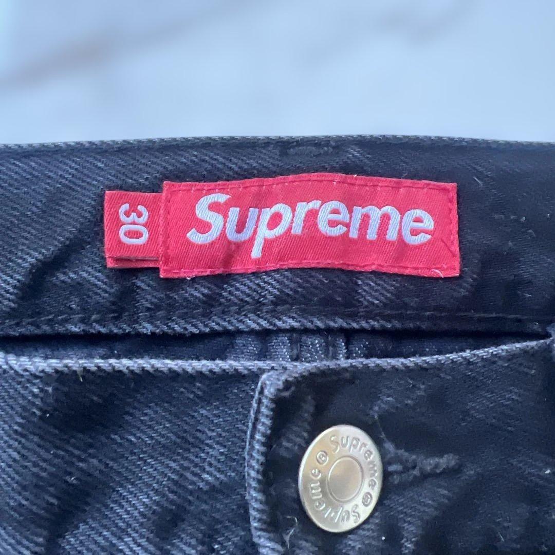 パンツ Supreme baggy Jean black 30
