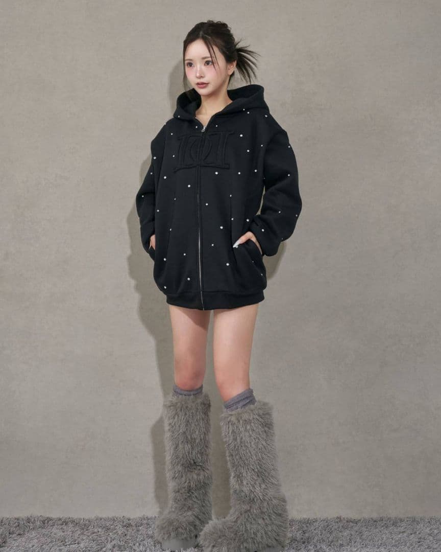 DDロゴビジュージップパーカー ダーリッチ Darich ブラック