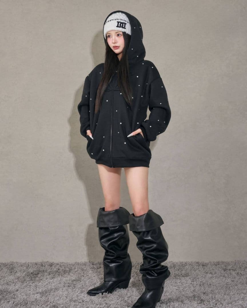 DDロゴビジュージップパーカー ダーリッチ Darich ブラック