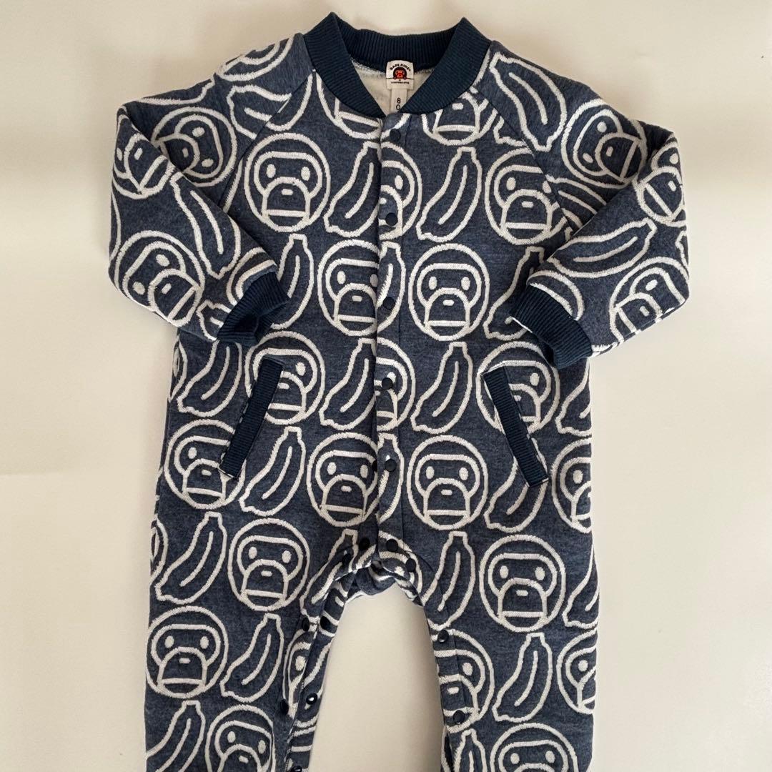 【美品】BAPE KIDS 猿　モンキー柄ロンパース80cm