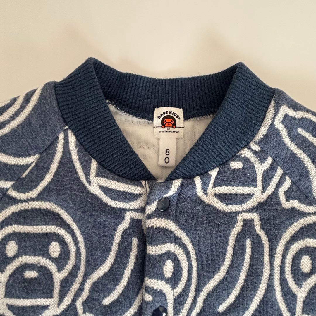 【美品】BAPE KIDS 猿　モンキー柄ロンパース80cm