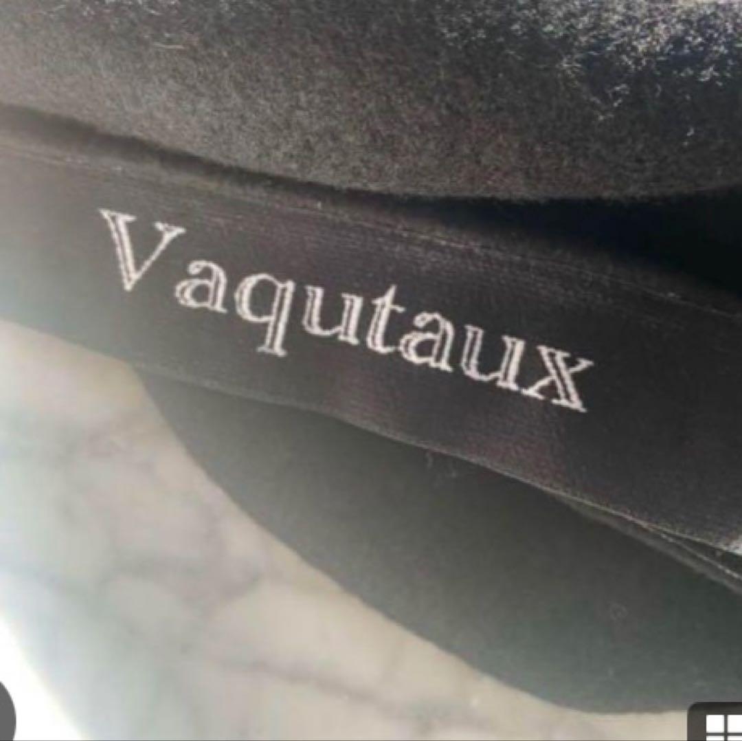 Vaquiaux ファー付きベレー帽 ブラック　キノコちゃん