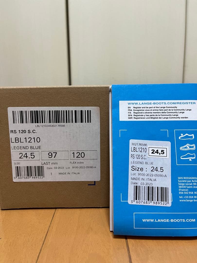 LANGE ラングスキーブーツ ネイビー/オレンジ