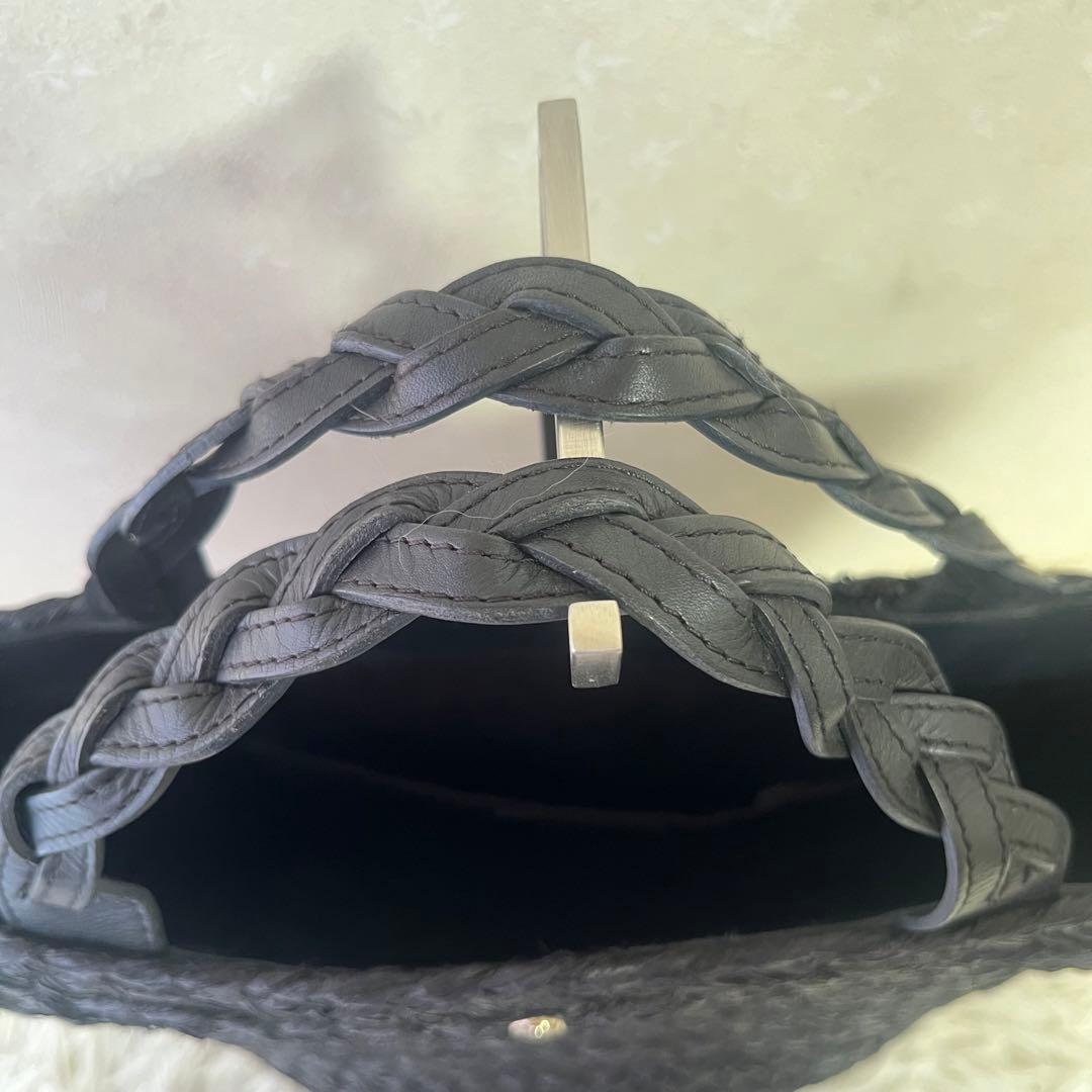 ヘレンカミンスキー　ラフィア　カゴバッグ　Marhianna 黒　トートバッグ