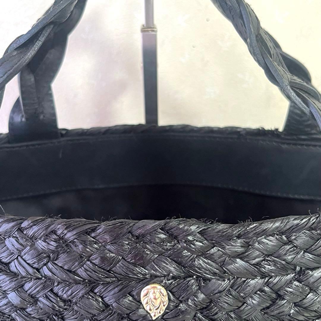 ヘレンカミンスキー　ラフィア　カゴバッグ　Marhianna 黒　トートバッグ