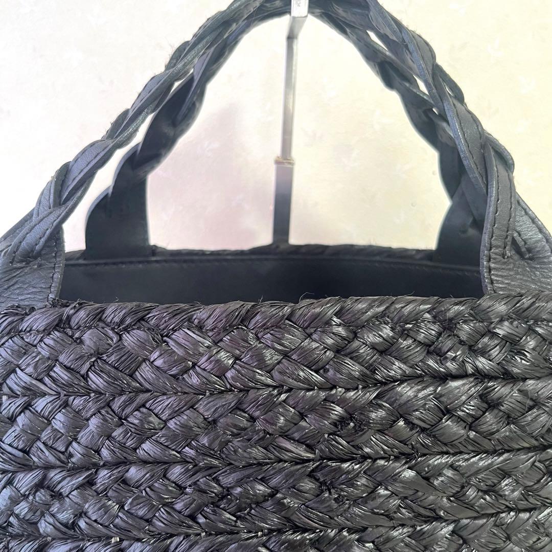 ヘレンカミンスキー　ラフィア　カゴバッグ　Marhianna 黒　トートバッグ