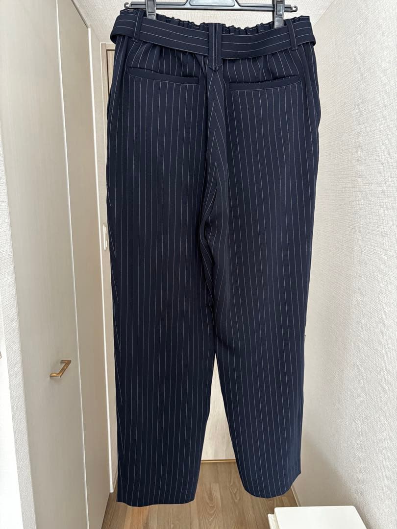 Dyeさま専用　　CULLNI ネイビー ストライプ スラックス ベルト付き