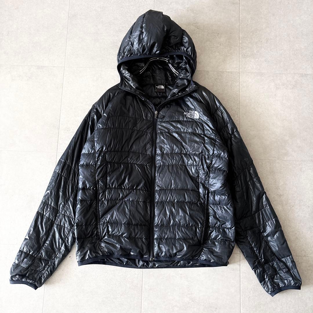 美品✨️ノースフェイス ライトヒートフーディー ダウン M ネイビー サミット