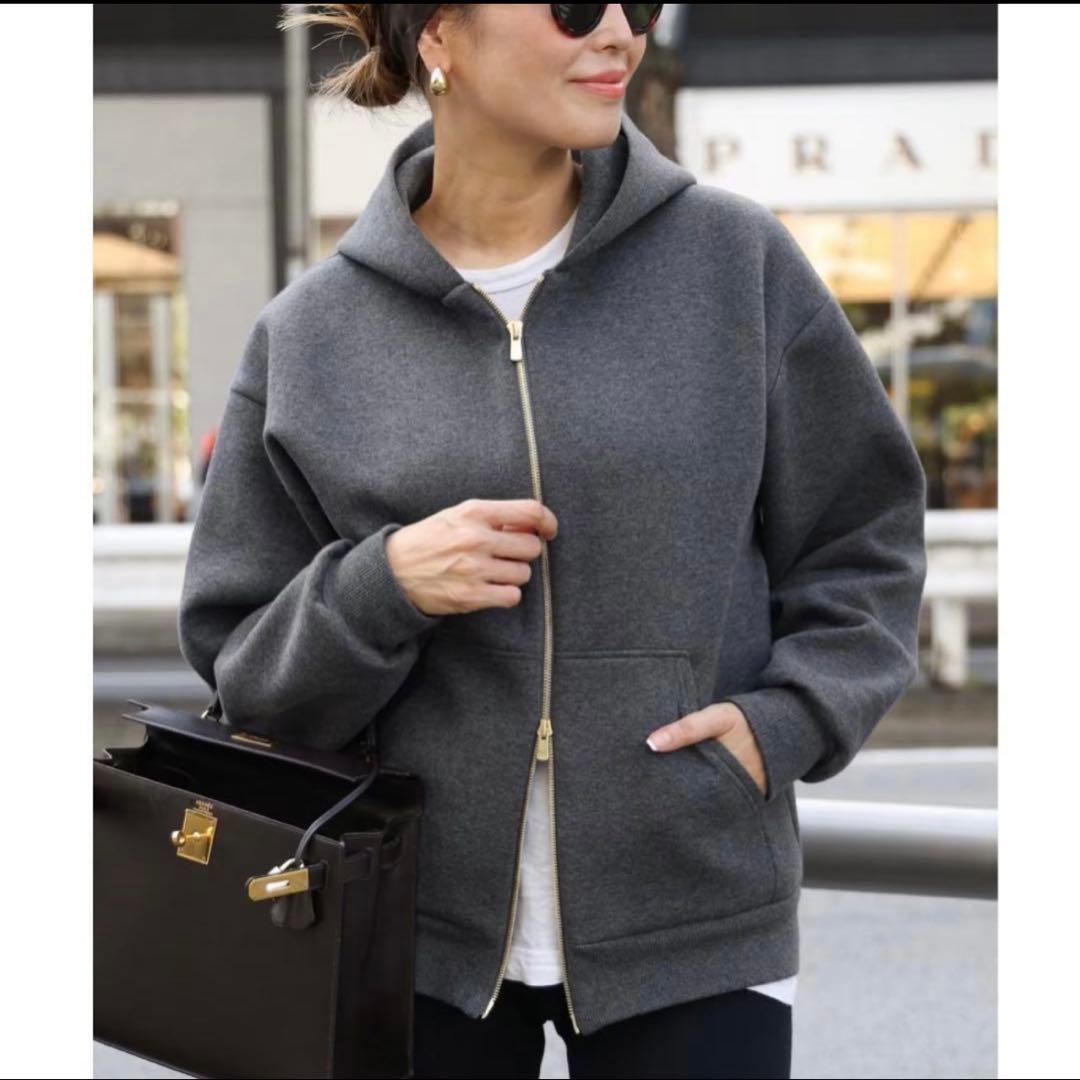 ドゥーズィエムクラス　Oversized フーディー ジップアップパーカー