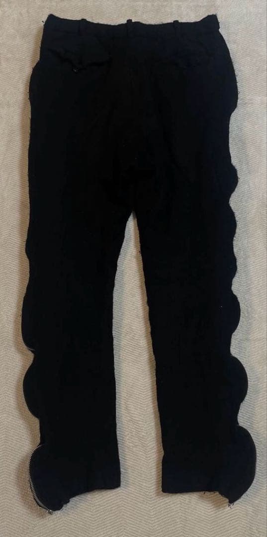 black comme des garcons 縮絨 ウールパンツ 変形 ジップ