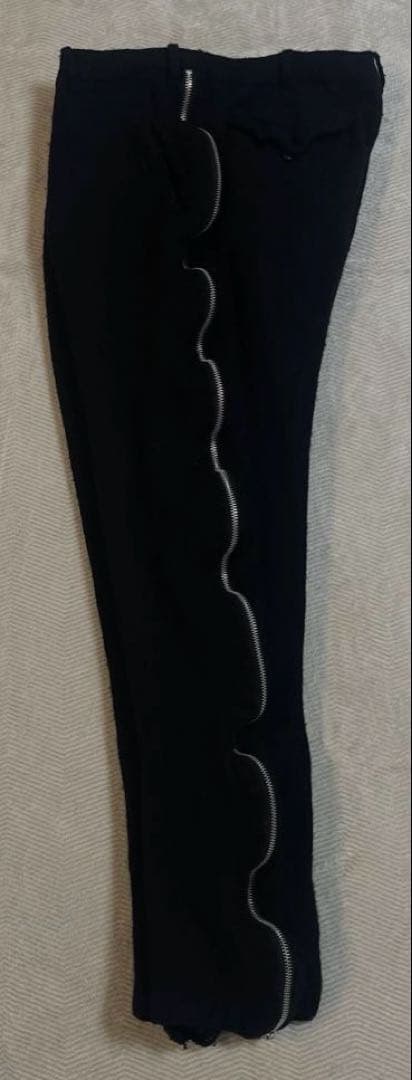 black comme des garcons 縮絨 ウールパンツ 変形 ジップ