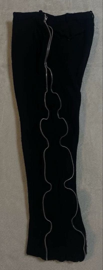 black comme des garcons 縮絨 ウールパンツ 変形 ジップ