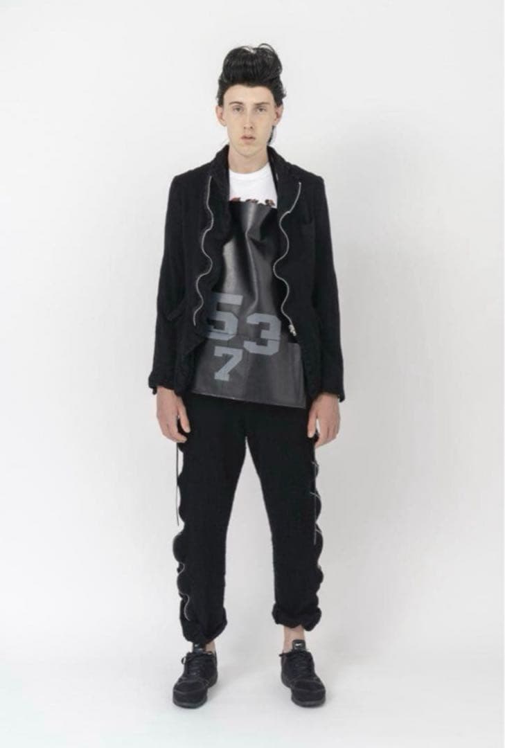 black comme des garcons 縮絨 ウールパンツ 変形 ジップ