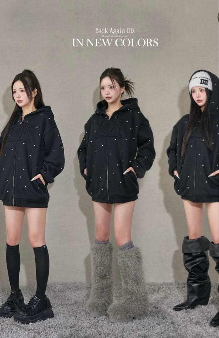 darichDDロゴビジュージップパーカーブラック