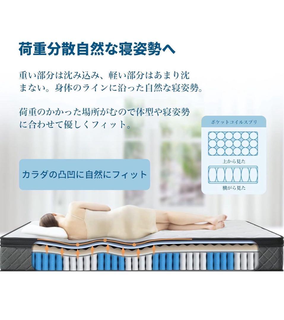 【3点セット】ダブルベッドフレーム+マットレス2枚