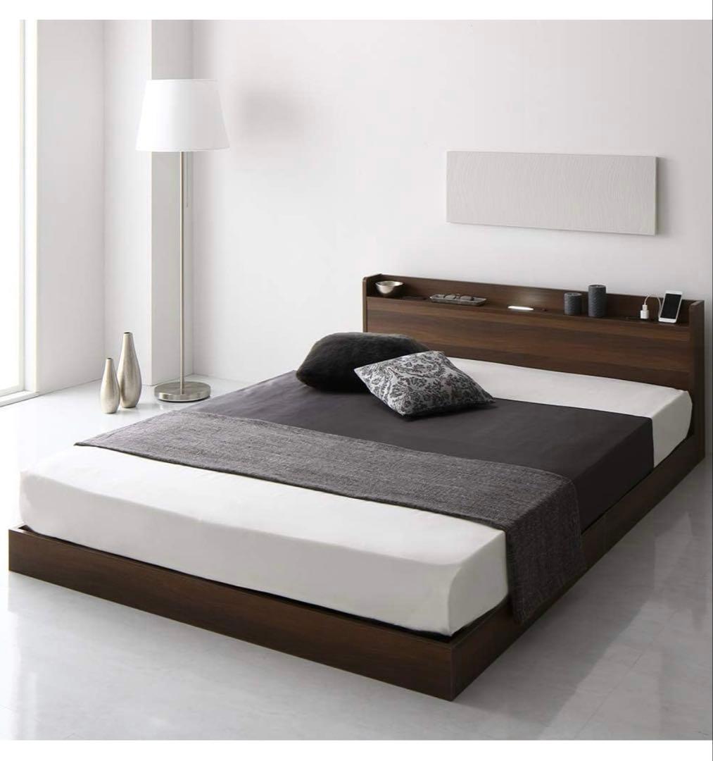 【3点セット】ダブルベッドフレーム+マットレス2枚