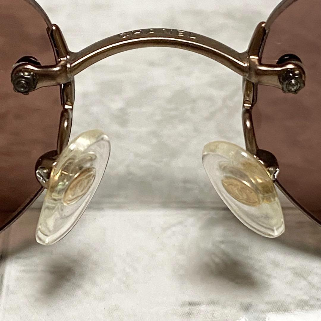 美品✨CHANEL サングラス リムレス y2k 4003 ココマーク ブラウン