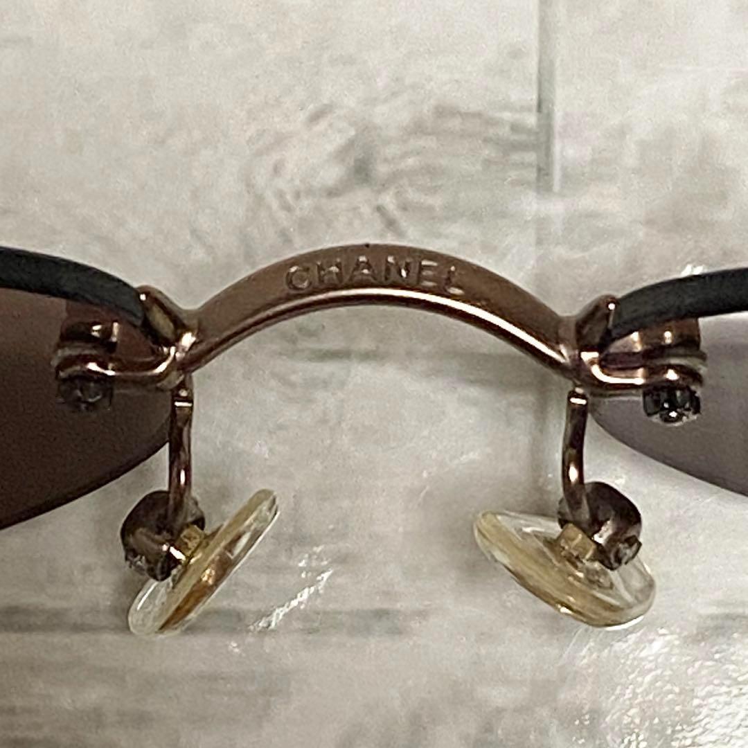 美品✨CHANEL サングラス リムレス y2k 4003 ココマーク ブラウン