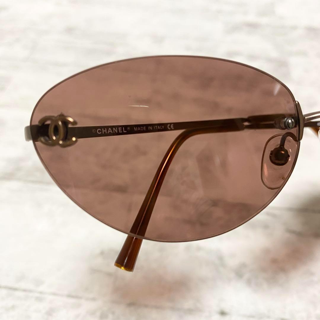 美品✨CHANEL サングラス リムレス y2k 4003 ココマーク ブラウン