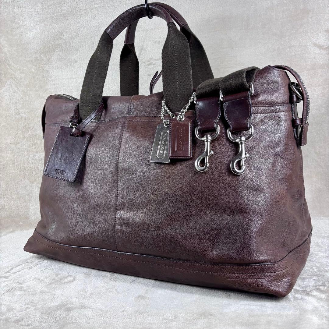 美品　COACH コーチ　ボストンバッグ　ダークブラウン　2way 本革レザー