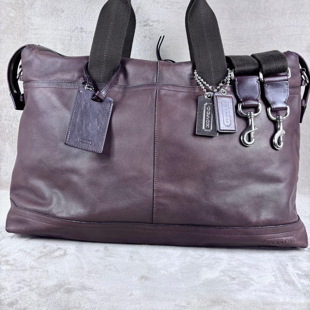 美品　COACH コーチ　ボストンバッグ　ダークブラウン　2way 本革レザー