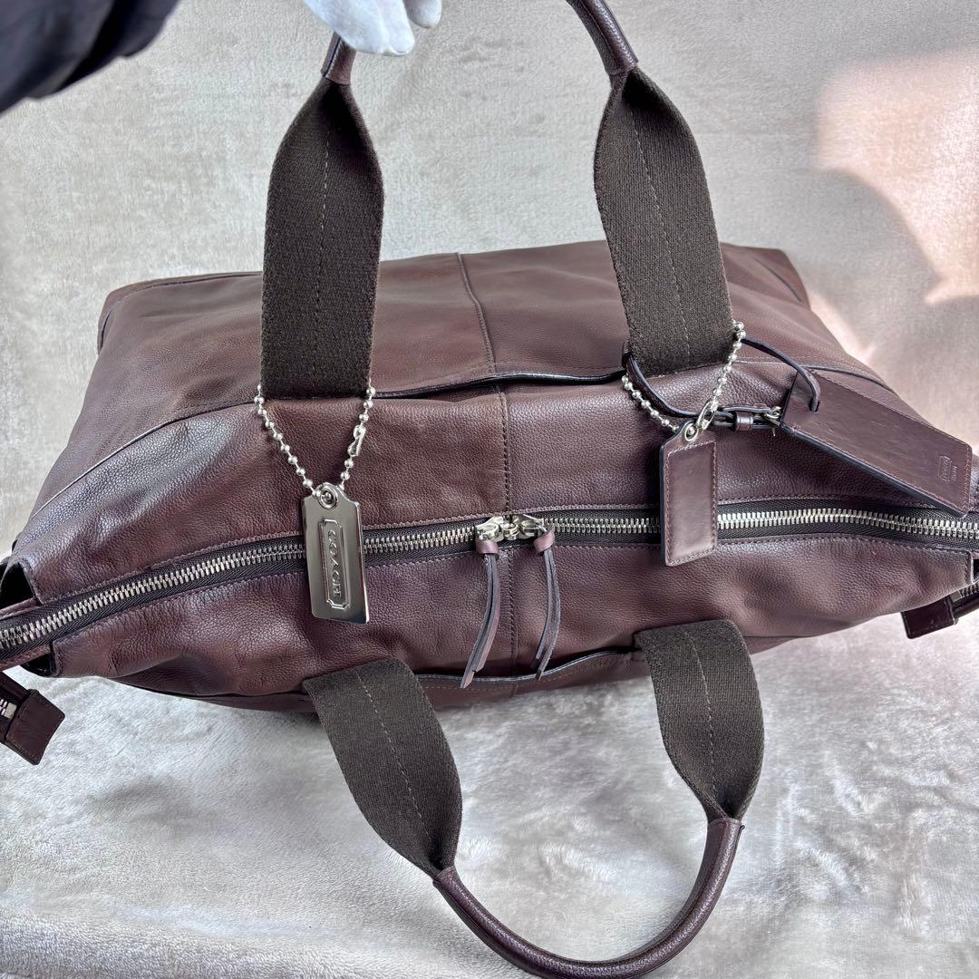 美品　COACH コーチ　ボストンバッグ　ダークブラウン　2way 本革レザー