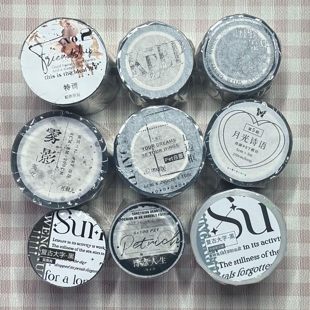 海外 装飾 英字マステ 9巻 まとめ売り