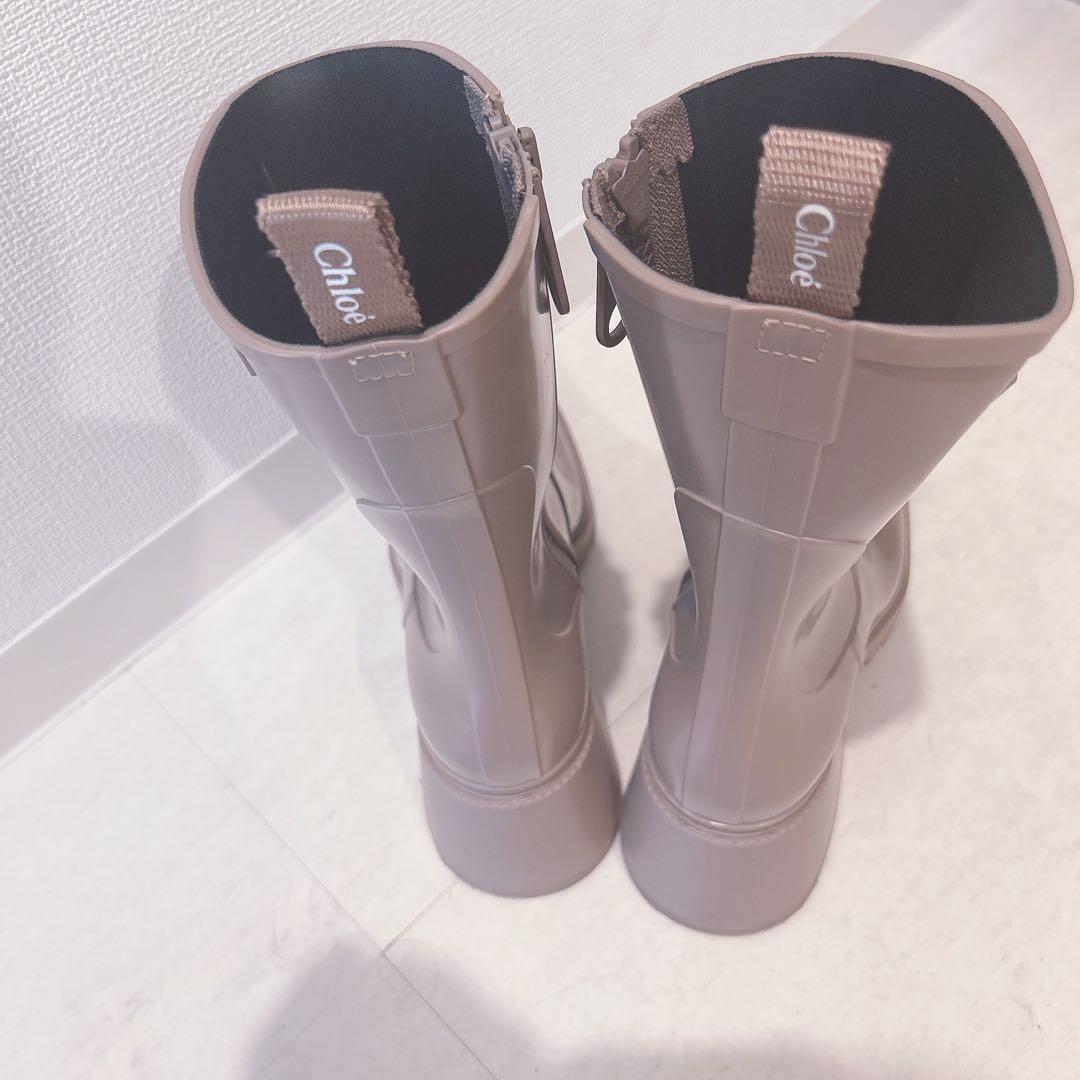 Chloé bettyラバー レインブーツ ブラウン系 38
